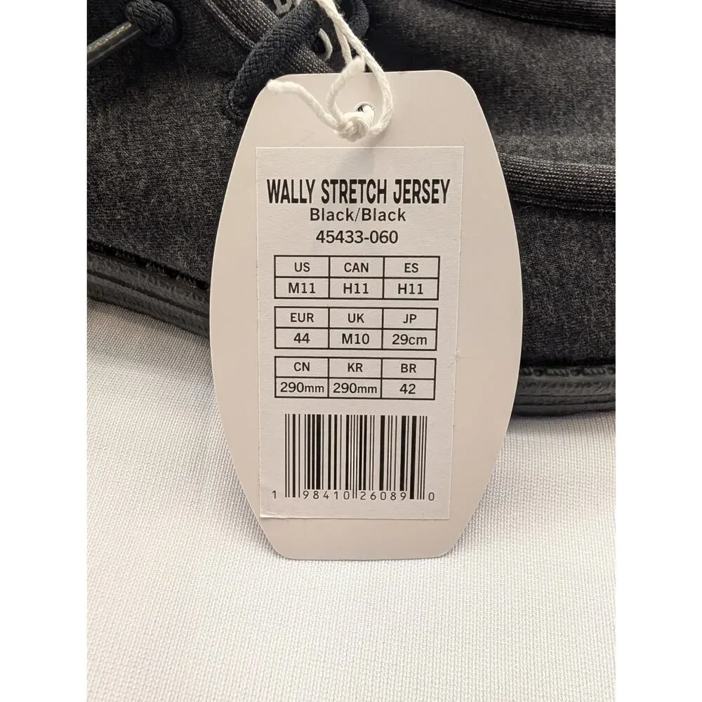 NWT Hey Dude Shoes Wally Stretch Jersey in Black Size 11 (NO BOX)